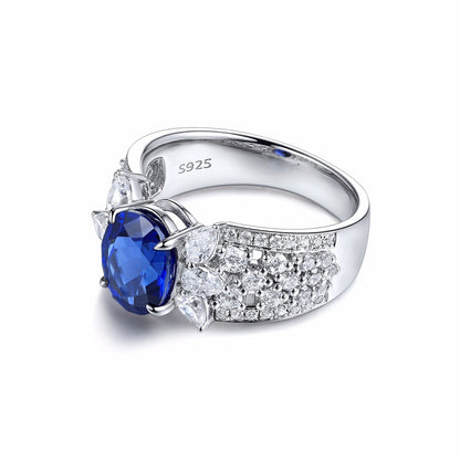 Royal Blue Sapphire Oval Ring