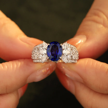 Royal Blue Sapphire Oval Ring