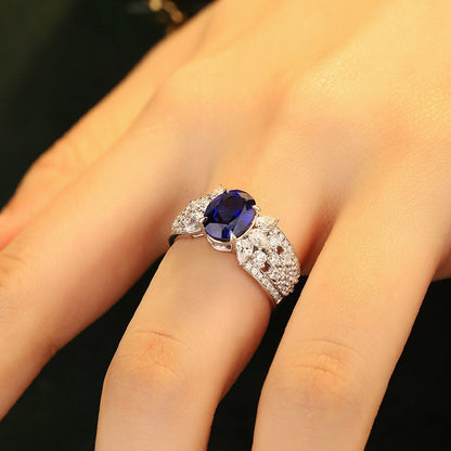 Royal Blue Sapphire Oval Ring